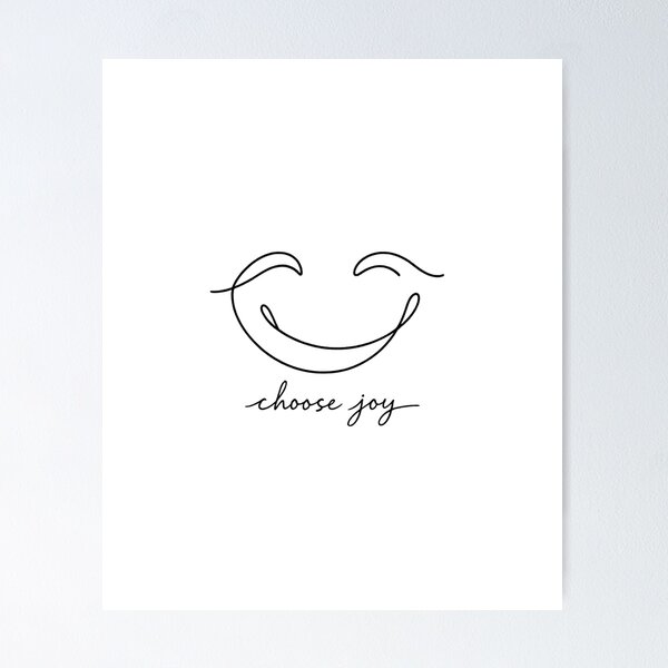 Item preview, Minimal Smile Line Art Mental Health Choose Joy Print designed and sold by Presshue.