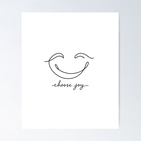 Item preview, Minimal Smile Line Art Mental Health Choose Joy Print designed and sold by Presshue.