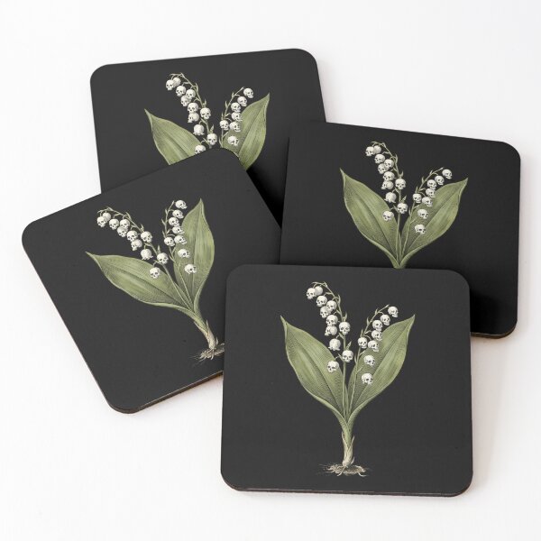Item preview, Gothic Lily-Of-The-Valley With Skulls designed and sold by Funny Vintage Stickers And T-Shirts.