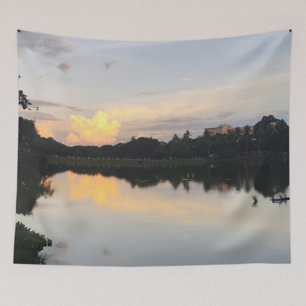 Item preview, Golden Hour Sunset Reflection Over Peaceful Lake designed and sold by DoiDawn.