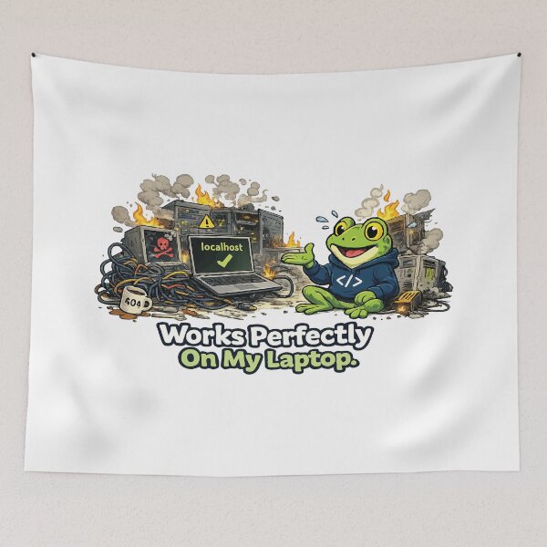 Item preview, Works Perfectly On My Laptop Frog designed and sold by SimplePoDesign.
