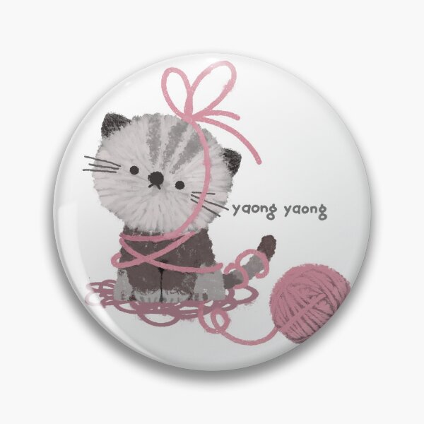 Item preview, Yaong Yaong Kitten Playful Pink Yarn Art designed and sold by moonjar-art.