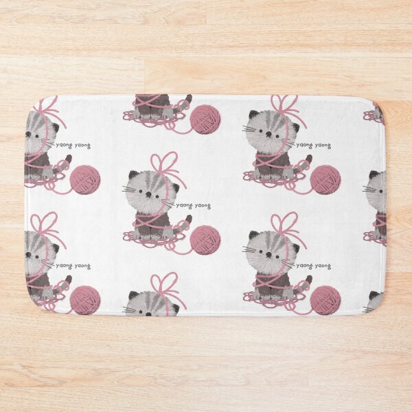 Item preview, Yaong Yaong Kitten Playful Pink Yarn Art designed and sold by moonjar-art.