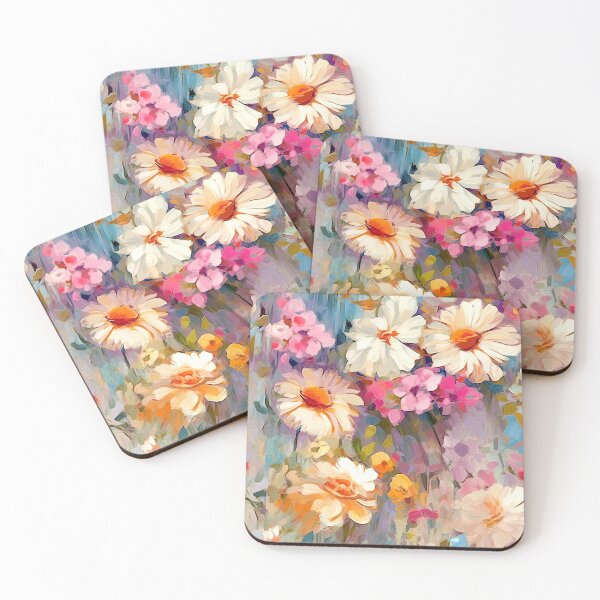 Item preview, Pink, Cream, And Golden-Apricot Abstract Floral Painting designed and sold by DEC02.