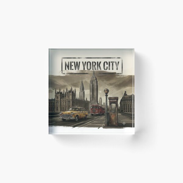 Item preview, New York City USA Iconic Landmarks Travel Art designed and sold by BoldConcept43.