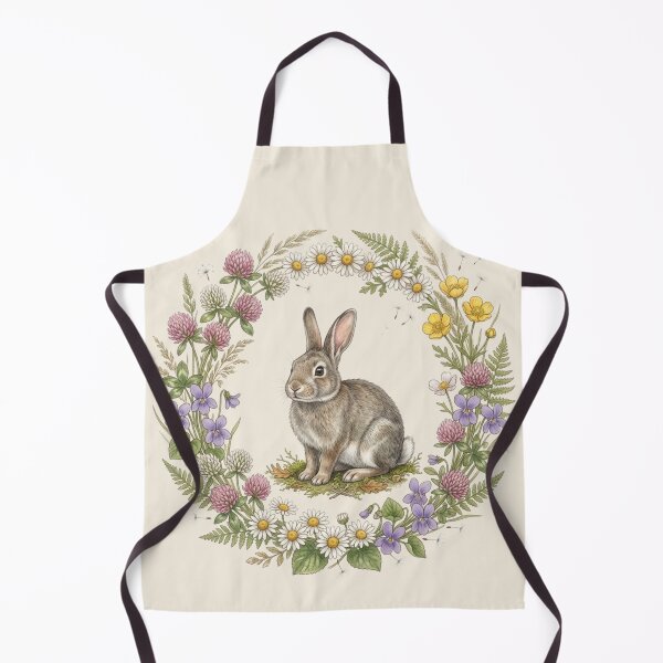 Item preview, Rabbit Clover Botanical Cottagecore Watercolor Art designed and sold by CalmCapy Co.