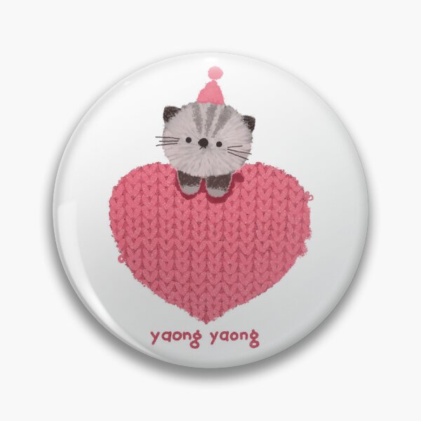 Item preview, Yaong Yaong Kitten in Pink Knit Heart Art designed and sold by moonjar-art.