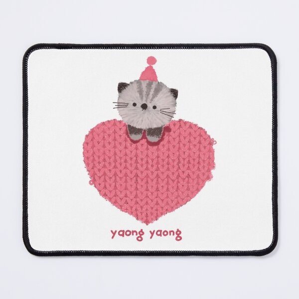 Item preview, Yaong Yaong Kitten in Pink Knit Heart Art designed and sold by moonjar-art.
