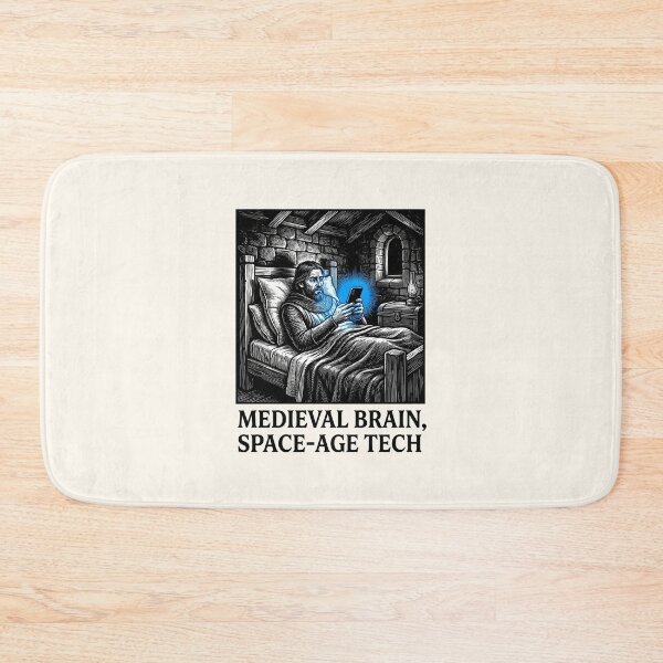 Item preview, Medieval Brain Space-Age Tech Modern Technology Humor Knight Anachronism Art designed and sold by SplashTastic.