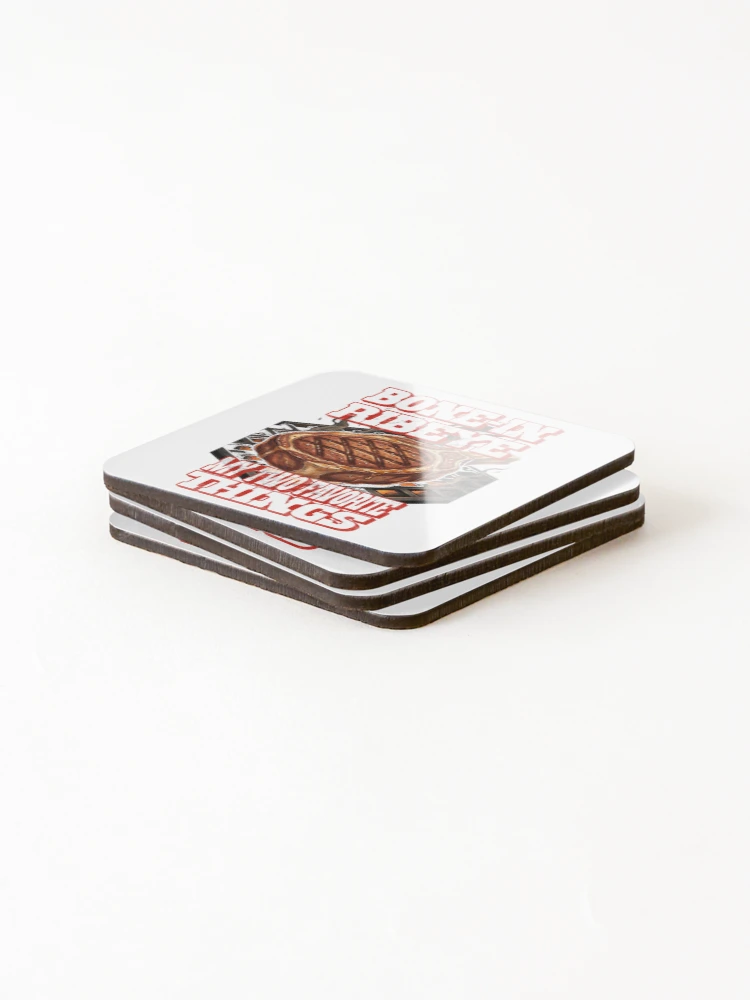 Thumbnail 4 of 5, Coasters (Set of 4), Bone In Ribeye My Two Favorite Things designed and sold by TheEndDesign.