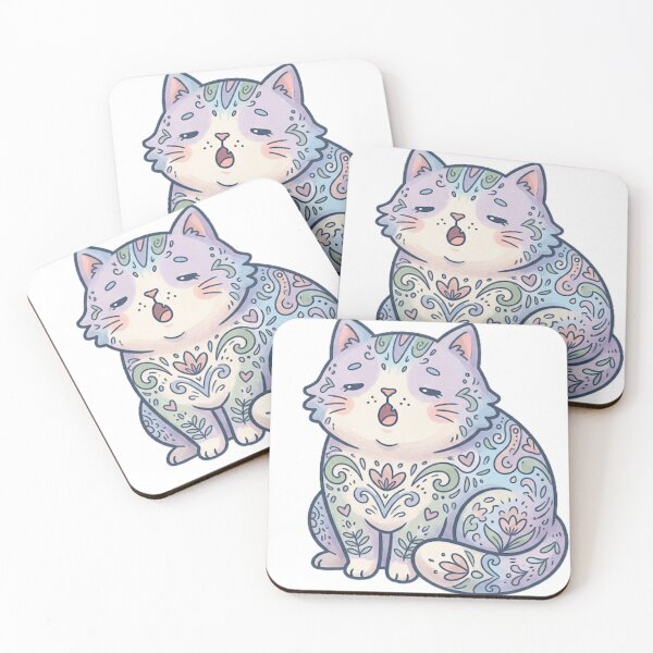 Item preview, Cute Pastel Mandala Cat Artistic Illustration designed and sold by Iampoji.