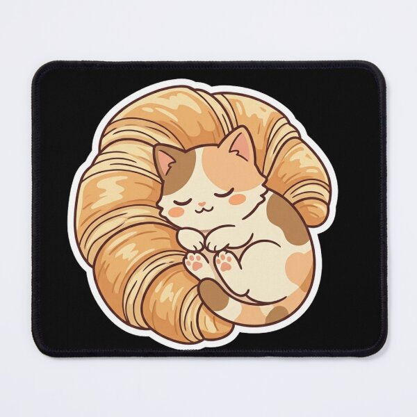 Item preview, Cute Kawaii Croissant Cat Sleepy Calico Pastry designed and sold by MagsMarC.