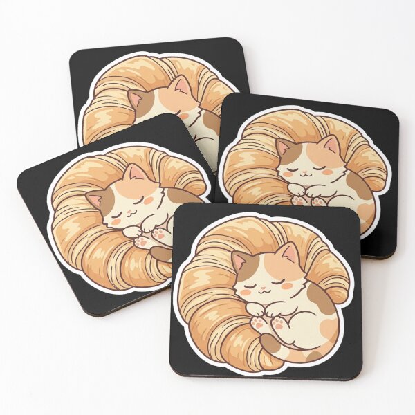 Item preview, Cute Kawaii Croissant Cat Sleepy Calico Pastry designed and sold by MagsMarC.