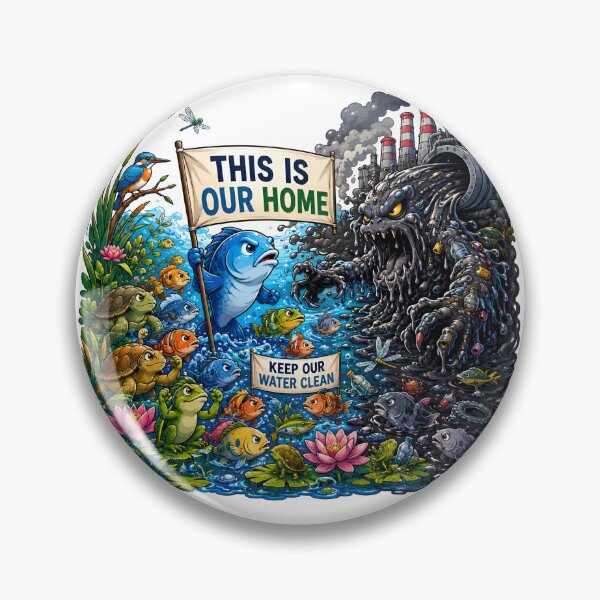 Item preview, Keep Our Water Clean Pollution Monster Sticker designed and sold by Nuvoro Eco Awareness.