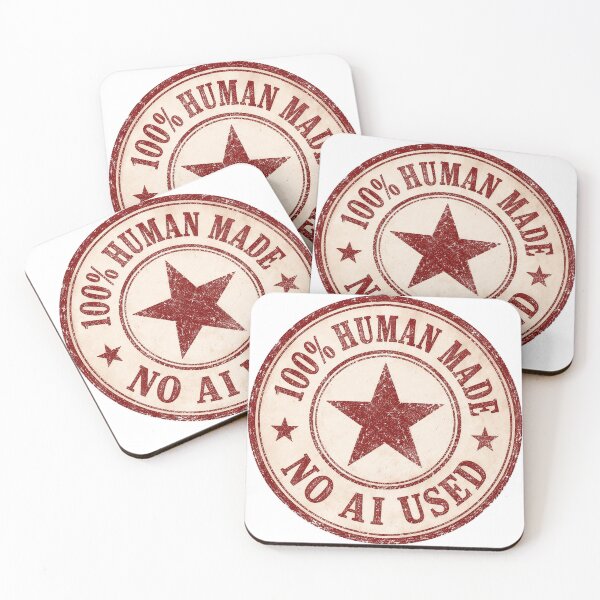 Item preview, 100% Human Made No AI Stamp designed and sold by Yuliik.