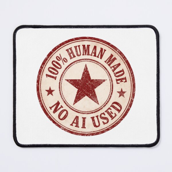 Item preview, 100% Human Made No AI Stamp designed and sold by Yuliik.