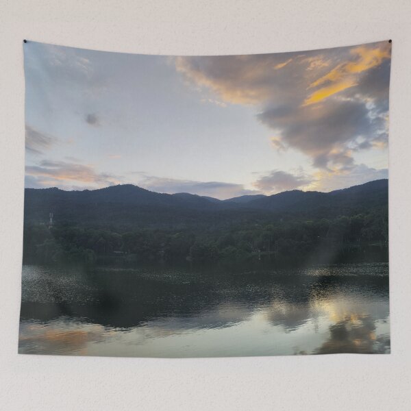 Item preview, Mountain Sunset View Over Calm Lake designed and sold by DoiDawn.
