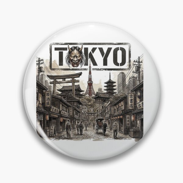 Item preview, Tokyo Japan City Landmarks Hannya Mask Travel Art designed and sold by BoldConcept43.