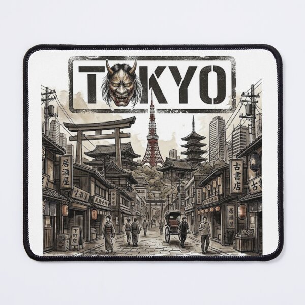 Item preview, Tokyo Japan City Landmarks Hannya Mask Travel Art designed and sold by BoldConcept43.
