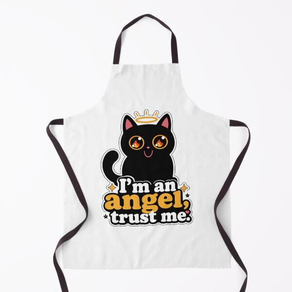 Item preview, I'm An Angel Trust Me Funny Kawaii Black Cat Fire Eyes Sarcastic Art designed and sold by PrintAura15.