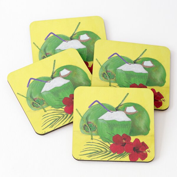 Item preview, Tropical Coconut & Hibiscus designed and sold by Shenice Art.