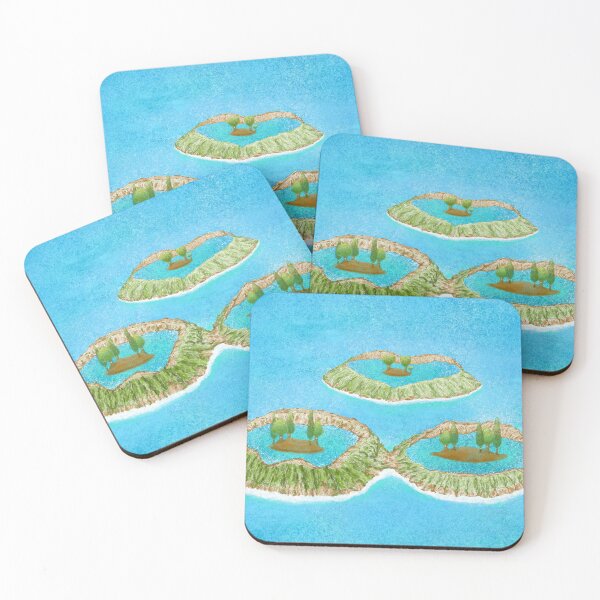 Item preview, Wooden villages on caldera islands designed and sold by greenPQBstudio.