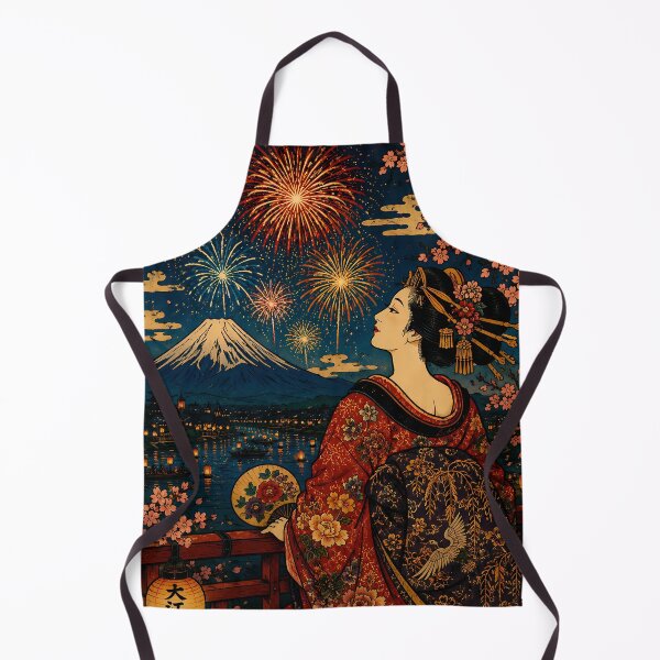 Item preview, Oiran Under Fireworks | Japanese Art designed and sold by キンタロウ インク.
