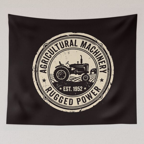 Item preview, Agricultural Machinery Est 1952 Vintage Farming Rustic Tractor designed and sold by SplashTastic.
