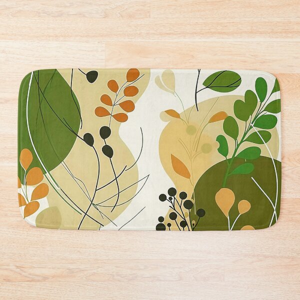 Item preview, Boho Abstract Leaves Art In Green And Earthtones designed and sold by DEC02.