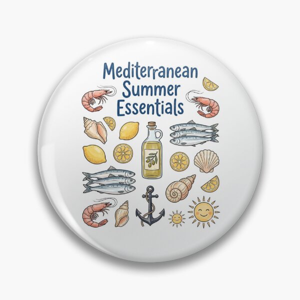 Item preview, Mediterranean Summer Essentials Shirt - Cute Italian Coastal Collage Graphic Tee - Retro Seafood and Citrus T-Shirt, Sardine Shrimp Lemon Apparel, Euro Summer Gift designed and sold by justyna-s28.