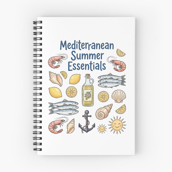 Item preview, Mediterranean Summer Essentials Shirt - Cute Italian Coastal Collage Graphic Tee - Retro Seafood and Citrus T-Shirt, Sardine Shrimp Lemon Apparel, Euro Summer Gift designed and sold by justyna-s28.
