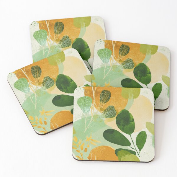Item preview, Boho Abstract Leaves In Green And Warm Earthtones designed and sold by DEC02.