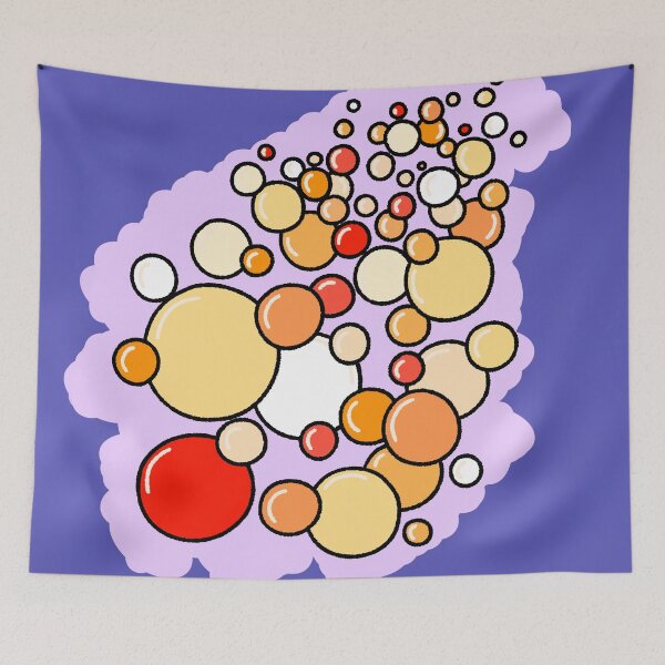 Item preview, Orange and Beige Circles Pattern with Lavender Background designed and sold by ubborn.