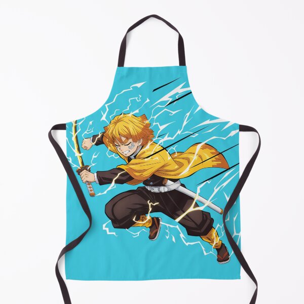 Item preview, Zenitsu Agatsuma in his signature yellow and orange triangle-patterned haori and Demon Slayer Corps uniform designed and sold by luffy2374.