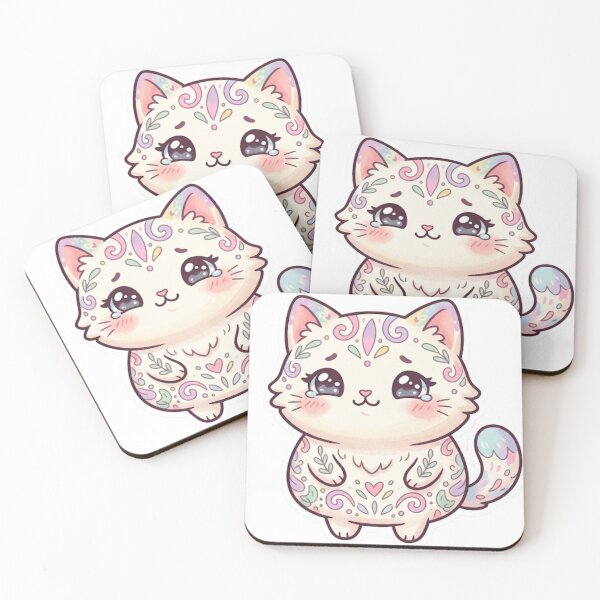 Item preview, Cute Pastel Kawaii Kitten Mandala Art designed and sold by Iampoji.