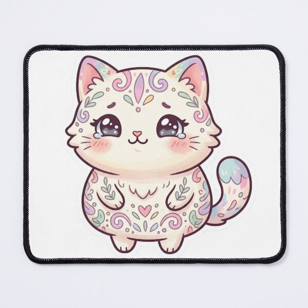 Item preview, Cute Pastel Kawaii Kitten Mandala Art designed and sold by Iampoji.