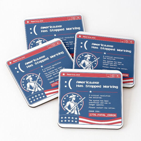 Item preview, America.exe Has Stopped Working Funny 1776 Error designed and sold by Red Cub Studio.