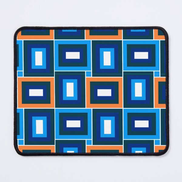 Item preview, Mid-Century Modern Blue, Orange, Aqua Rectangles Pattern designed and sold by DEC02.