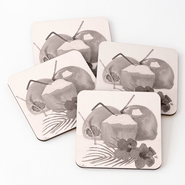 Item preview, Vintage Style Coconuts And Hibiscus Island Home Decor  designed and sold by Shenice Art.