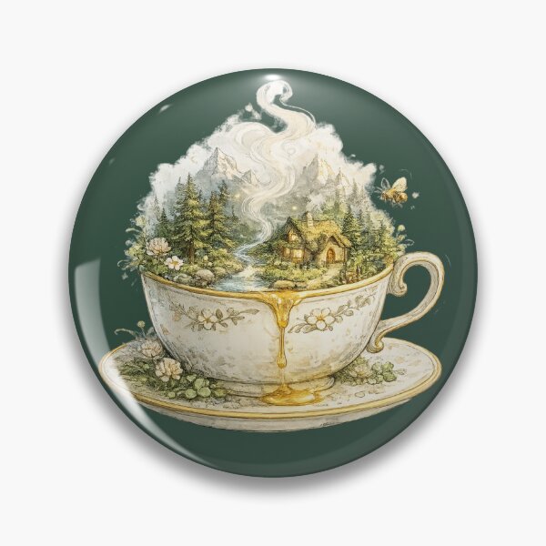Item preview, Magical Cottage World Inside a Teacup Watercolor | Whimsical Fantasy Cottagecore Illustration designed and sold by MagicMakerPh⭐⭐⭐⭐⭐.