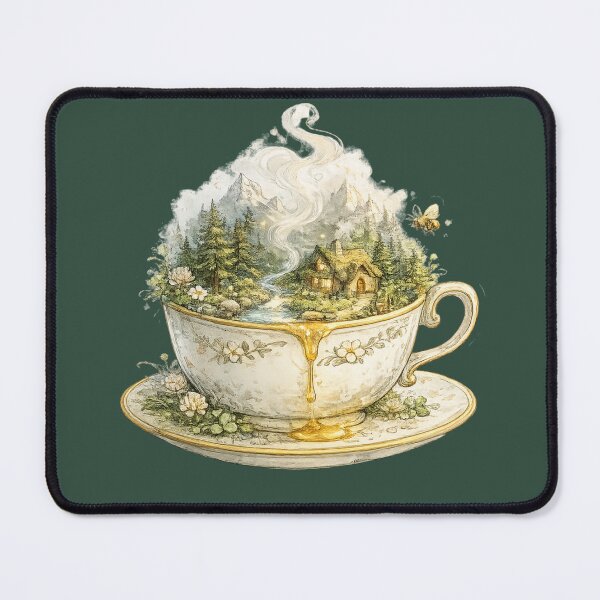 Item preview, Magical Cottage World Inside a Teacup Watercolor | Whimsical Fantasy Cottagecore Illustration designed and sold by MagicMakerPh⭐⭐⭐⭐⭐.