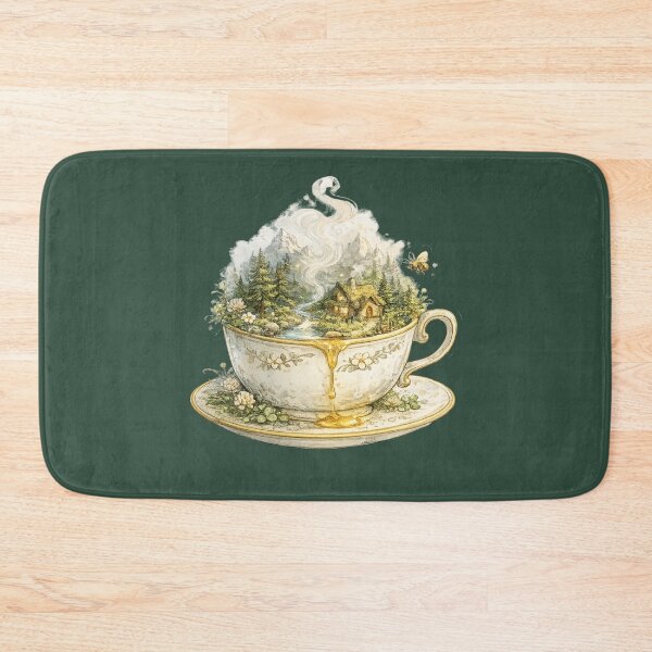 Item preview, Magical Cottage World Inside a Teacup Watercolor | Whimsical Fantasy Cottagecore Illustration designed and sold by MagicMakerPh⭐⭐⭐⭐⭐.