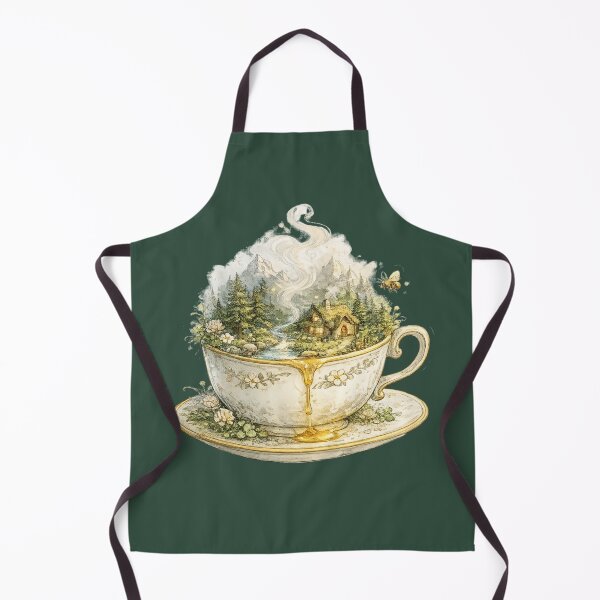 Item preview, Magical Cottage World Inside a Teacup Watercolor | Whimsical Fantasy Cottagecore Illustration designed and sold by MagicMakerPh⭐⭐⭐⭐⭐.