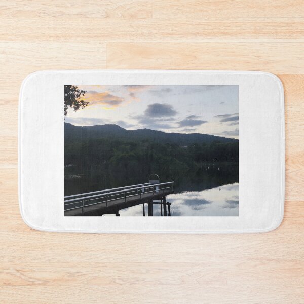 Item preview, Peaceful Wooden Pier at Sunset Lake designed and sold by DoiDawn.
