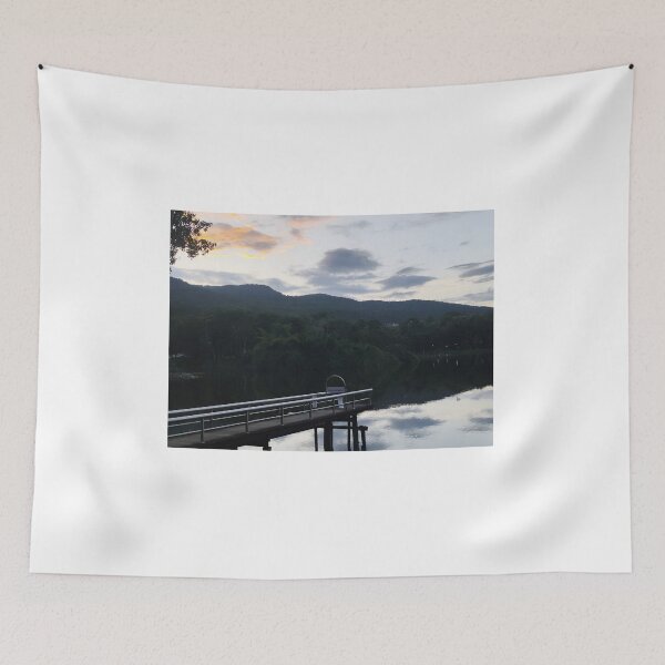 Item preview, Peaceful Wooden Pier at Sunset Lake designed and sold by DoiDawn.
