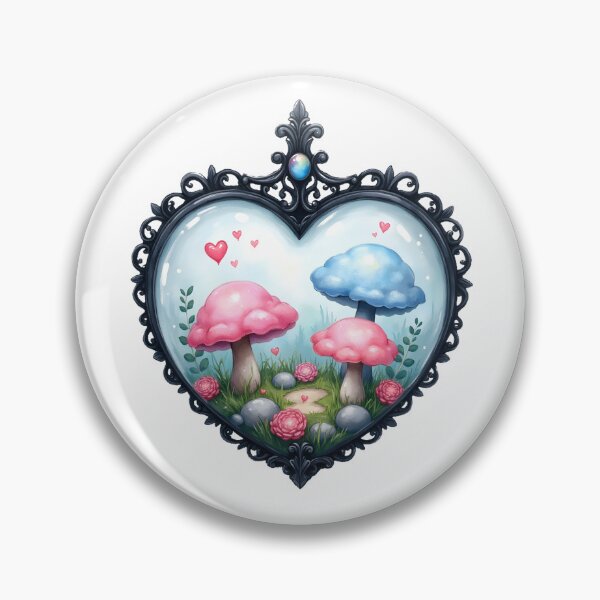 Item preview, Pastel Mushroom Terrarium Heart designed and sold by Starlett Designs.