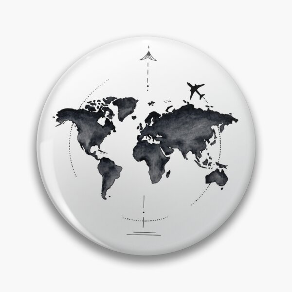 Item preview, Minimalist World Map and Airplane designed and sold by RoyalDeluxGo.