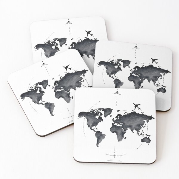 Item preview, Mapa del mundo minimalista y avión designed and sold by RoyalDeluxGo.