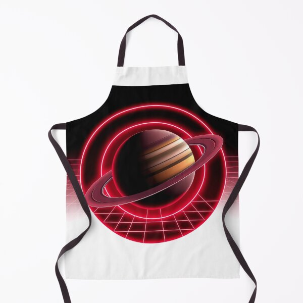 Aperçu de l'œuvre Saturn Synthwave - Autocollant d'art graphique moderne créée et vendue par QuirkThreadsCo.