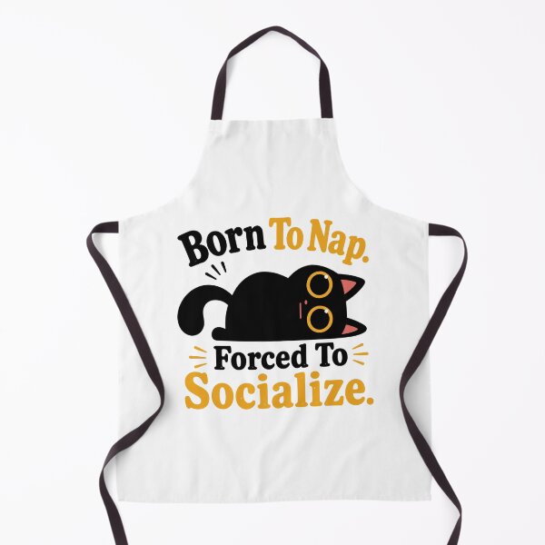 Item preview, Born To Nap Forced To Socialize Funny Black Cat Introvert Sarcastic Art designed and sold by PrintAura15.